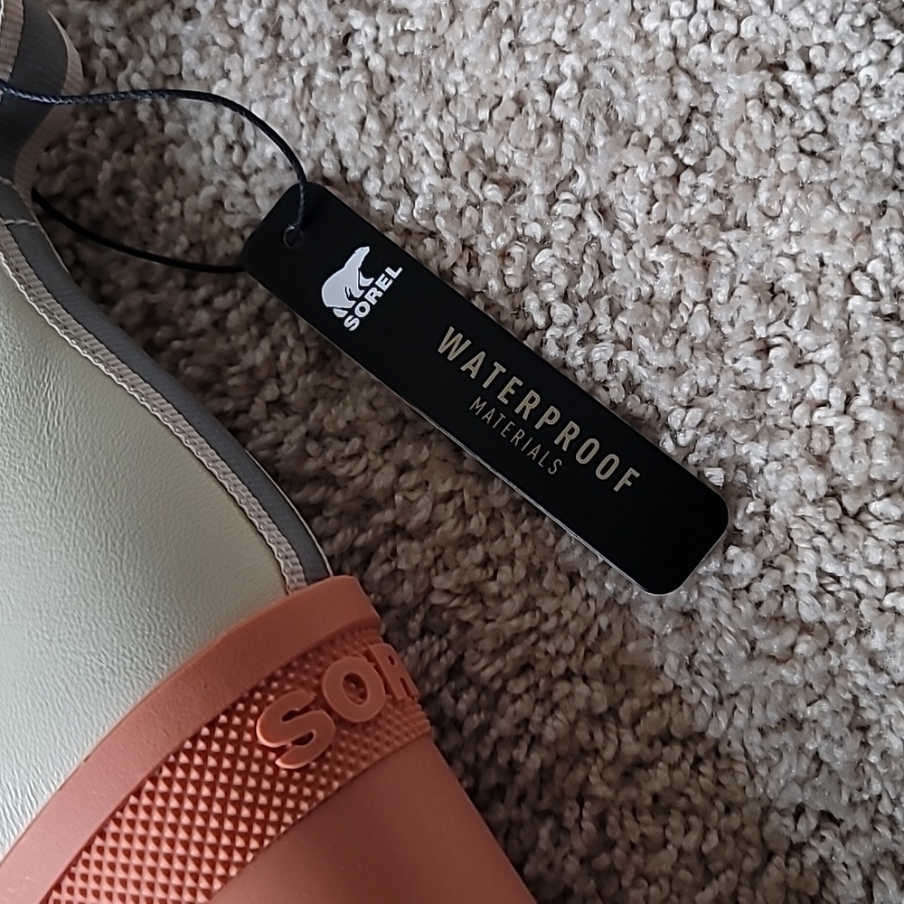 NIB Sorel Brex Chelsea ankle bootie, genuine leather, natural and pink, size 9.5 - Picture 3 of 11